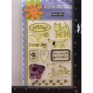 HERO ARTS CL134 I LOVE MY DOG CLEAR CLING PHOTOPOLYMER STAMP SET